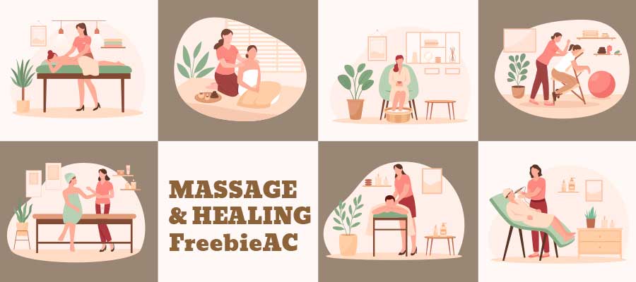 マッサージ・癒しイラストコレクション