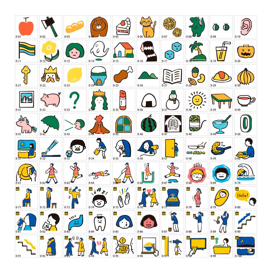 English expressions (nouns and verbs) illustrations