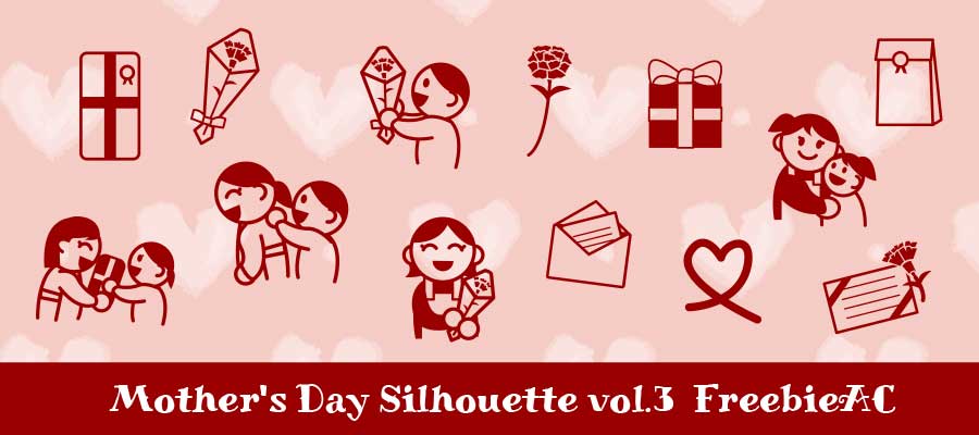 母の日シルエットvol.3