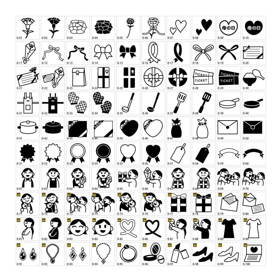 母の日シルエットvol.3