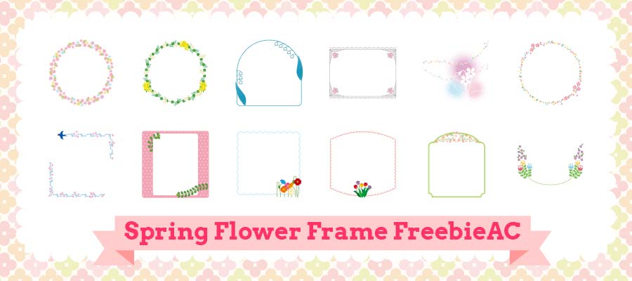 Minh họa khung cắm hoa mùa xuân