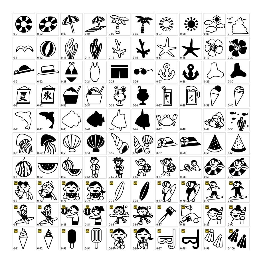 海水浴シルエットvol.2