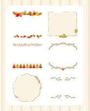 秋の草花あしらいイラスト