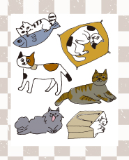 猫カフェのイラスト