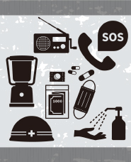 防災・避難のシルエット