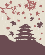 秋・紅葉のシルエット