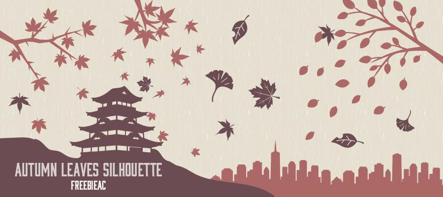 秋・紅葉のシルエット